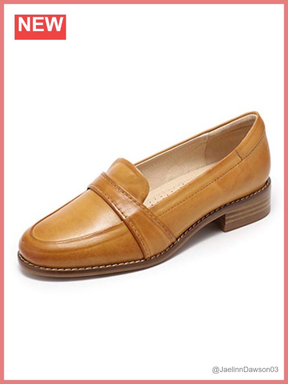 Women's Leather Penny Loafers Slip On Flats Office Shoes